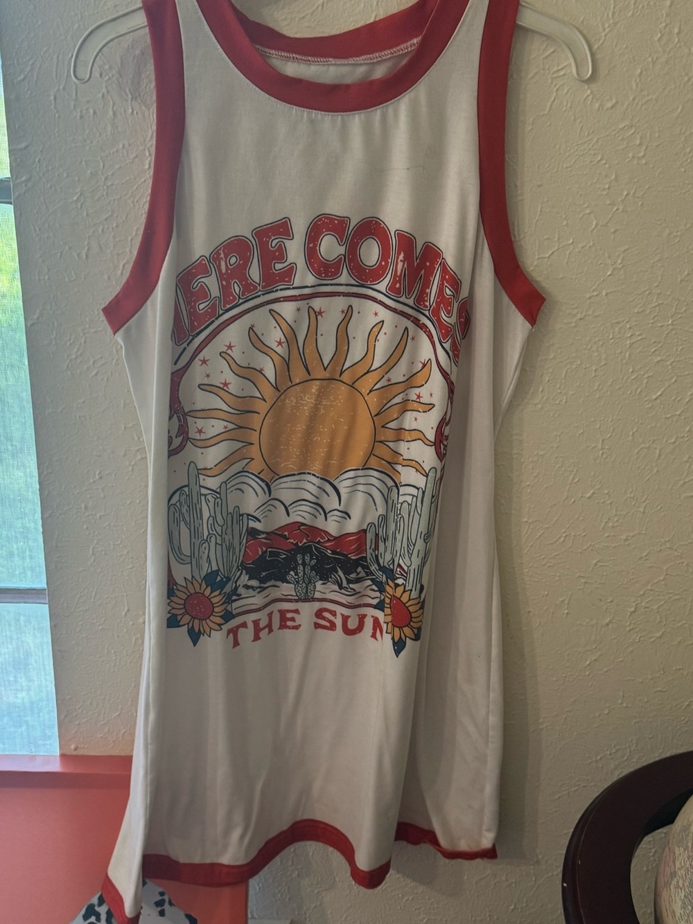 Here Comes the Sun Graphic Tank Dress | Boho Western Sundress | Size L